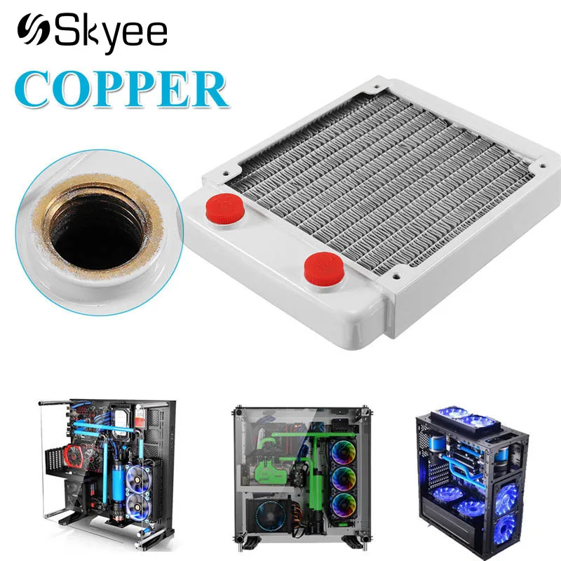 

120mm Pure Copper Water Cooling Cooler White Radiator Heat Sink Part Exchanger Cooler CPU Heatsink For Laptop Desktop Computer