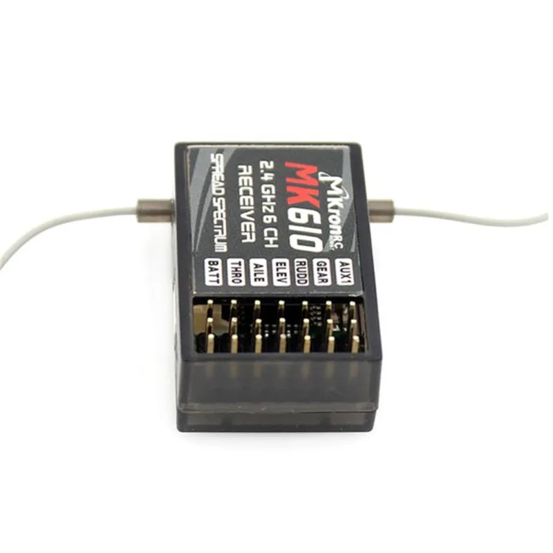 

MKronRC MK610 2.4G 6CH Receiver For Spektrum JR DX6 DX6I DX7 DSX7 Transmitter RC Airplanes Spare Parts Accessories