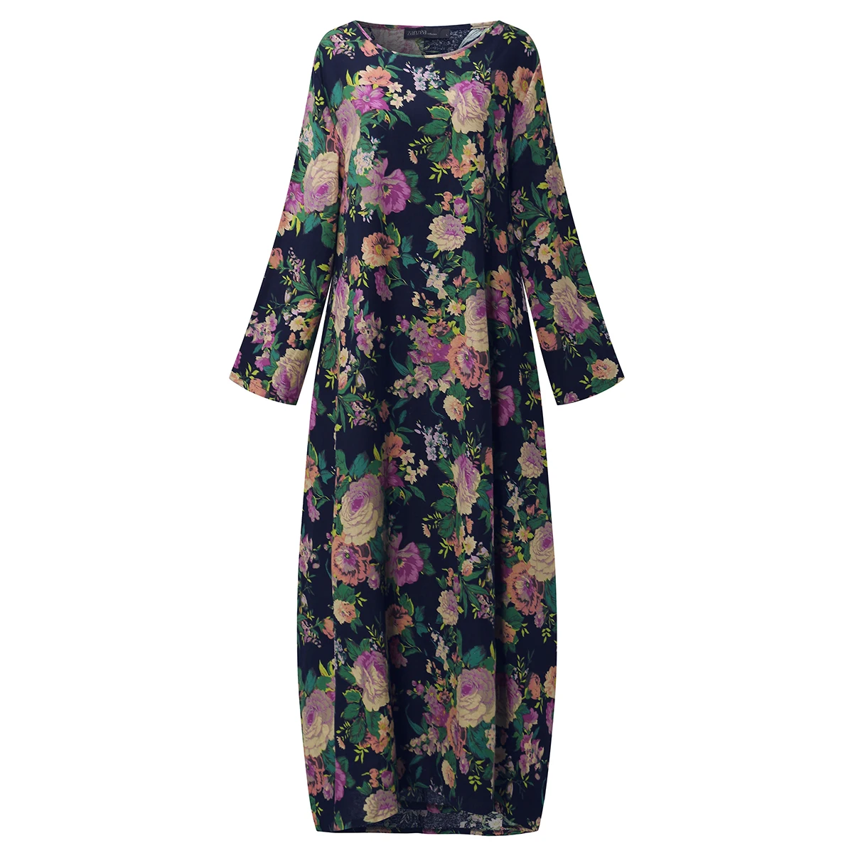 ZANZEA Womens Floral Print O-Neck Long Sleeve Pockets Retro Casual Party Baggy Kaftan Boho Maxi Long Dress 2017 long-floral-maxi : image ZANZEA Womens Floral Print O-Neck Long Sleeve Pockets Retro Casual Party Baggy Kaftan Boho Maxi Long Dress 2017 long-floral-maxi