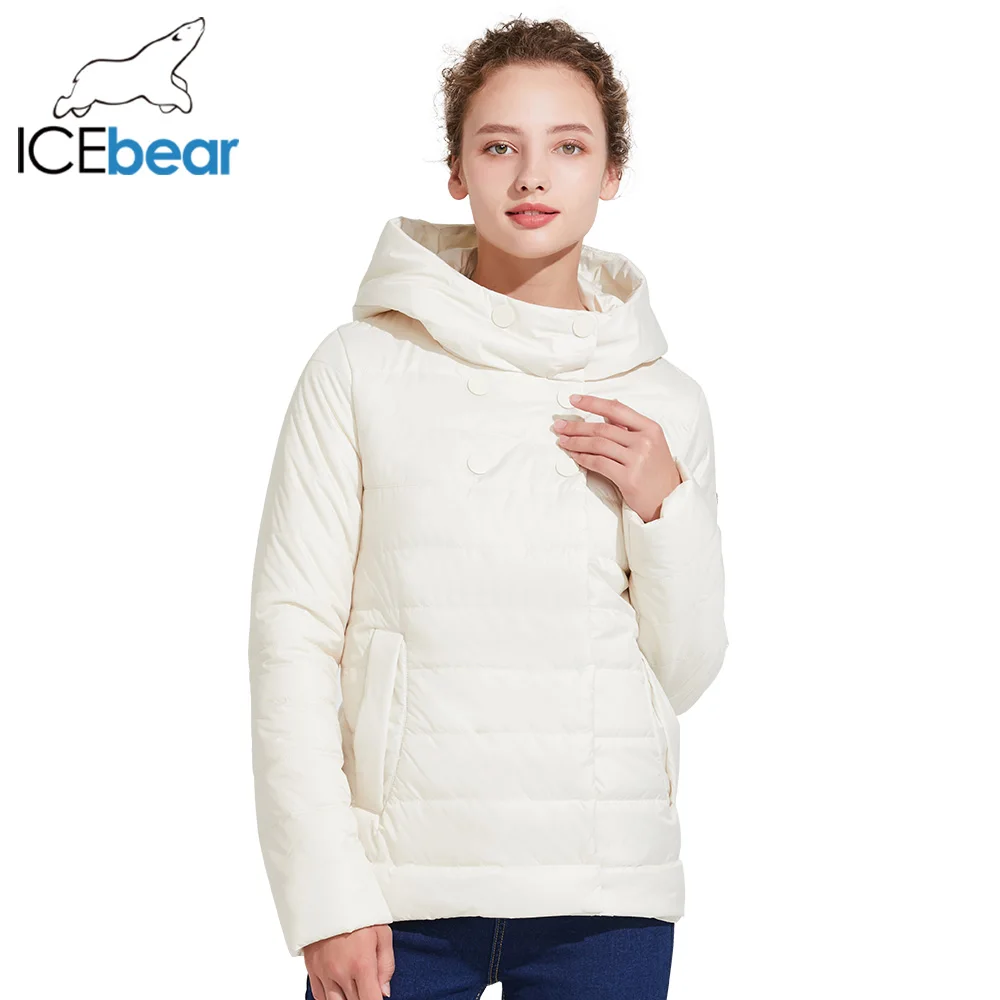 ICEbear 2018 Новинка тёплая короткая куртка с двухрядными кнопками демисезонная