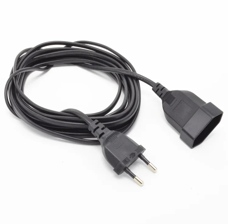 2017 European EU 2 Prong power cord Male to Female Power Extension Cord Cable for PC