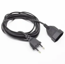2017 European EU 2 Prong power cord Male to Female Power Extension Cord Cable for PC Computer PDU UPS 0.5M/1M/2M/3M/4M/5M