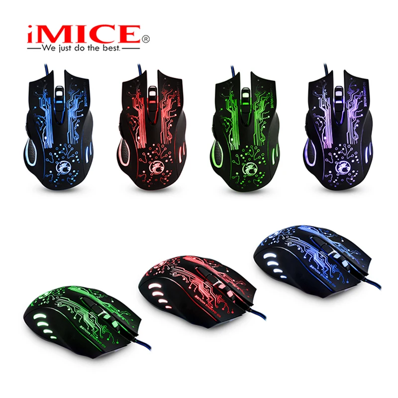  iMICE Wired Gaming Mouse USB Optical Mouse 6 Button Computer Pc Mouse for CS DOTA LOL Gamer Profess