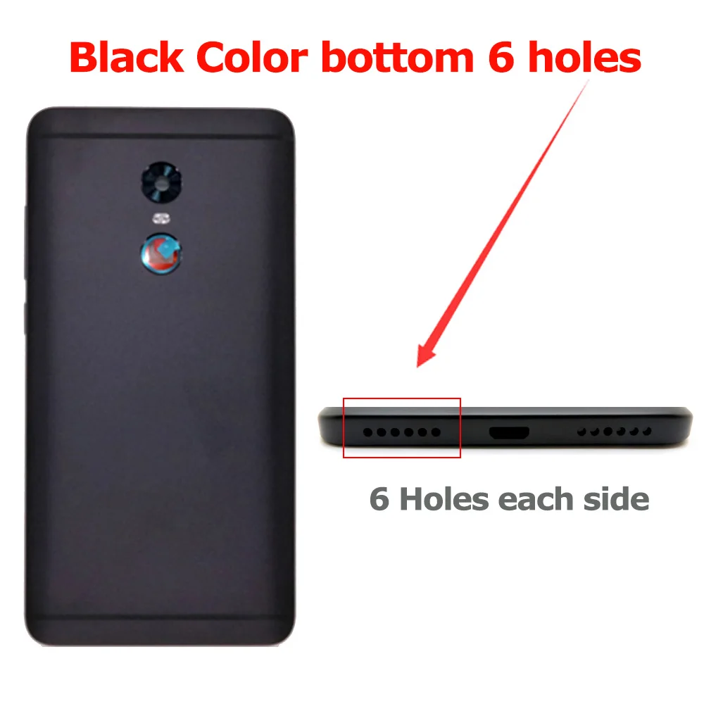Для Xiaomi Redmi Note 4 чехол на заднюю панель с аккумулятором для Redmi Note 4 Global для Xiaomi Redmi Note 4X чехол на заднюю панель - Цвет: Black 6 holes