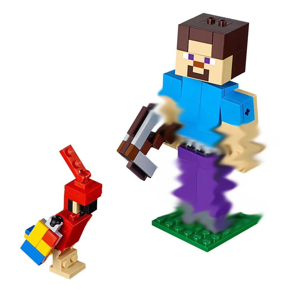 Legoings Новинка! 11166 BELA набор Стива Биг фига с попугаем модель строительные блоки