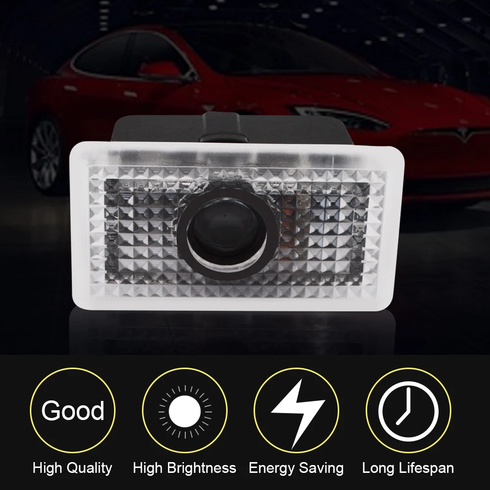 Safego 4 шт. светодиодный проектор для двери автомобиля освещение двери логотип Призрак Тень Шаг вежливость приветственные огни для Tesla модель S X 3