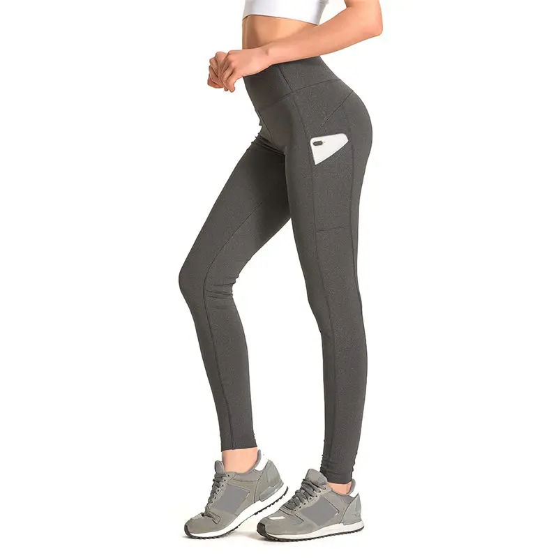 Новинка, Женская однотонная бесшовная высокая эластичность, обтягивающие штаны для йоги, Компрессионные Леггинсы для бега, спортзала, фитнеса, тренировки, спортивные штаны - Цвет: Серый