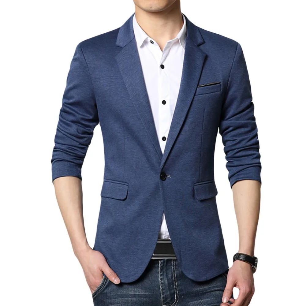 YUNCLOS 2019 Spring Autumn Men's Blazer Casual Slim Fit Jackets Solid Color Men Blazer Jackets High Quality Terno Masculino