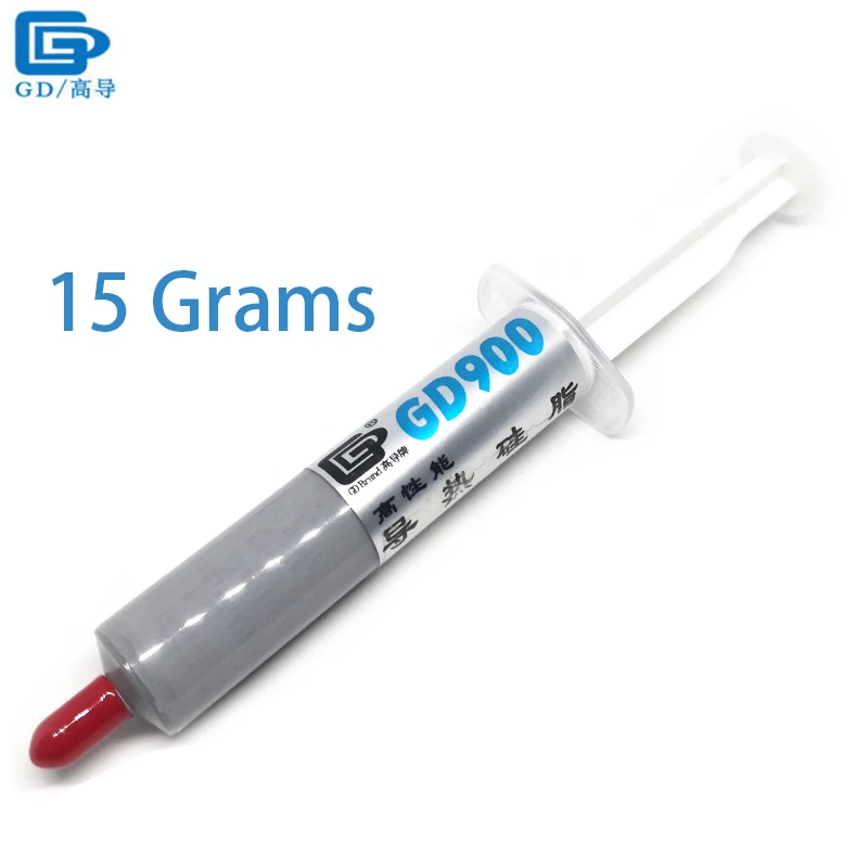 

GD900 Thermal Conductive Grease Paste Silicone Plaster Heatsink Compound Net Weight 15 Grams High Performance Gray SY15