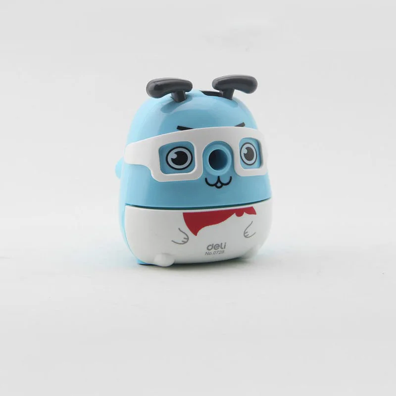 Deli 2018Cute Kawaii Animal Dog Pencil Sharpener Korean Kids School Supplies Stationery Hand Crank mechanical pencil sharpeners - Цвет: Blue