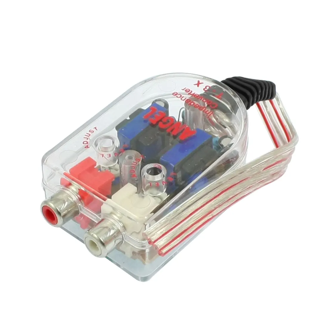 UXCELL Auto Car Line Out 2 Rca Input Audio Impedance Converterin