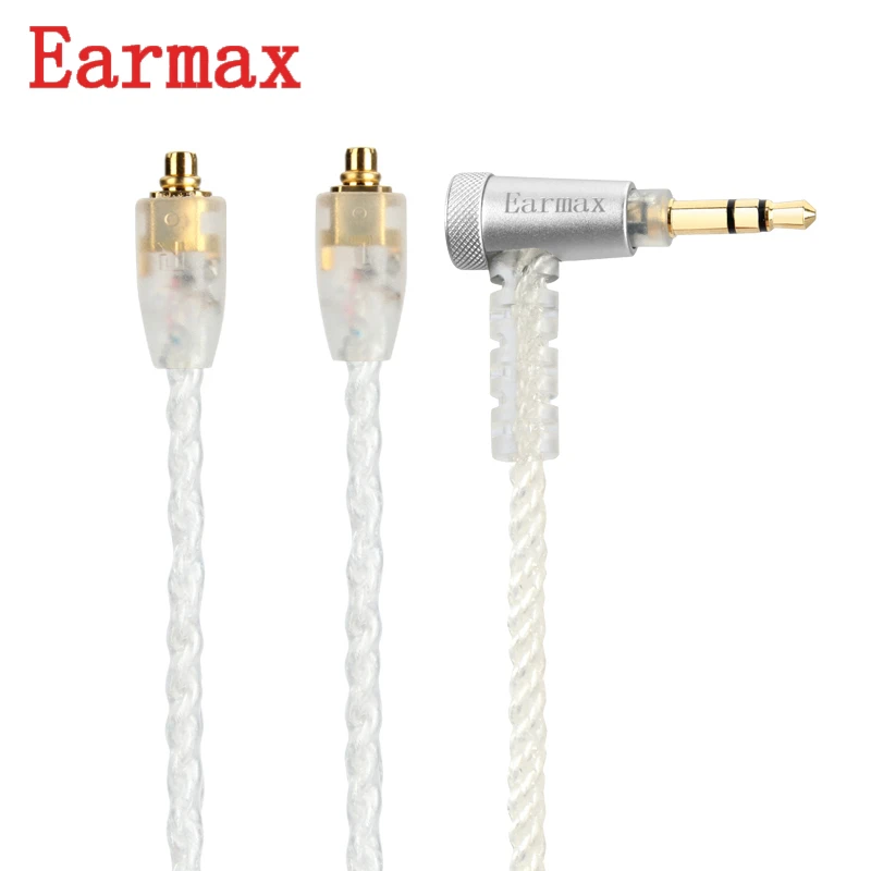 Earmax MMCX кабель наушников 3 5 мм Jack обновления аудио серебрение ткань провода для Shure
