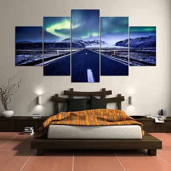 

Modular Pictures 5 Piece Highway Landscape Modern For Living Room Home Decor Wall Art Top-Rated Canvas Print One Set Oil Draw