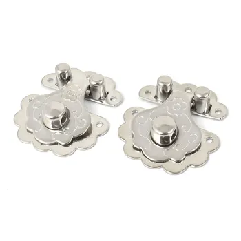 

UXCELL 2 Sets 2mm/0.08" Antique Style Wooden Case Jewelry Box Metal Clasp Hasp Latches with Several Screws Silver Tone