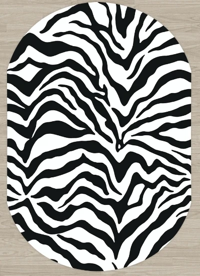 Else, черный, белый, Зебра, Мех животных, дизайн, 3d рисунок, принт, не скользит, микрофибра, для гостиной, современный, овальный, моющийся ковер, ковер