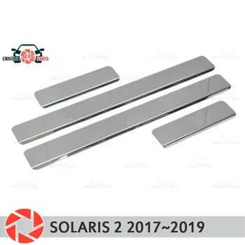 

Door sills for Hyundai Solaris 2 2017~2019 step plate inner trim accessories protection scuff car styling decoration clear