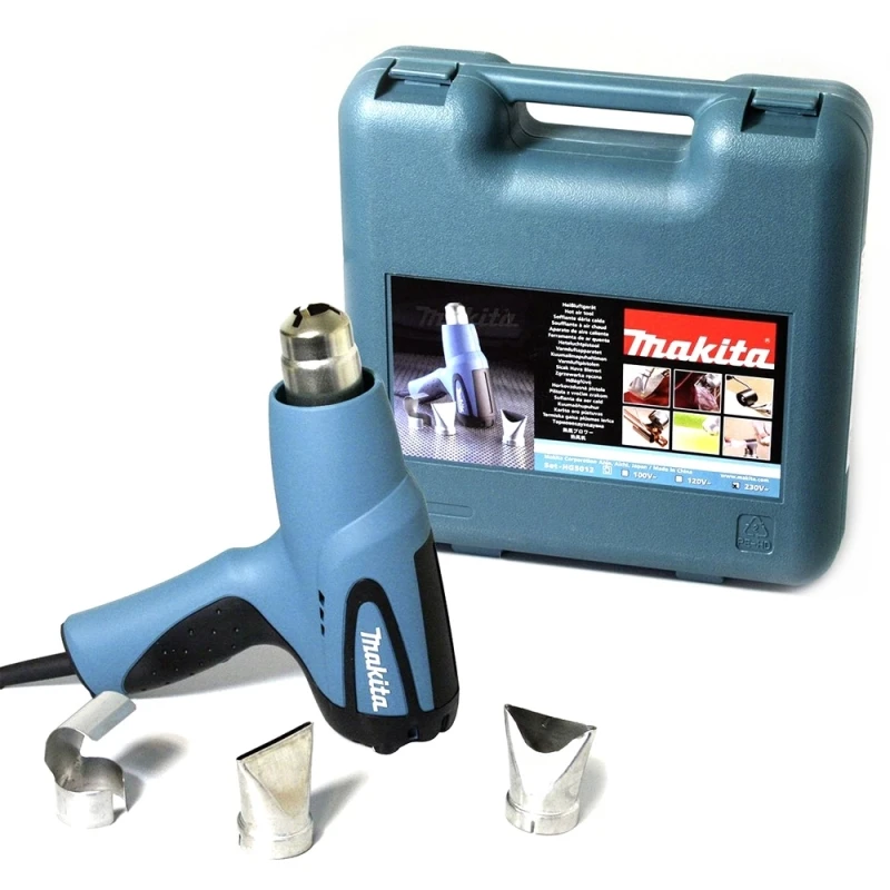 Фен технический Makita HG5012 (Мощность 1600 Вт, 2 режима работы, производительность 350/500 л/мин, температура 350/500 с)