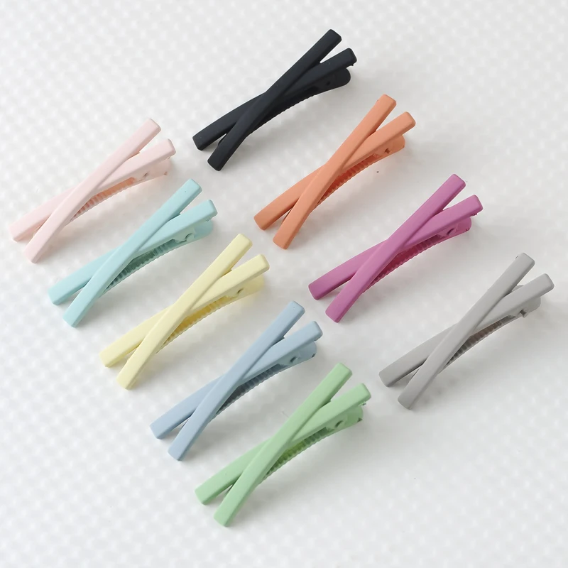 

Women Bang Clip Fresh And Small Frosted Hairpin Candy Color Cross Side Clip Girl's Hair Accessories