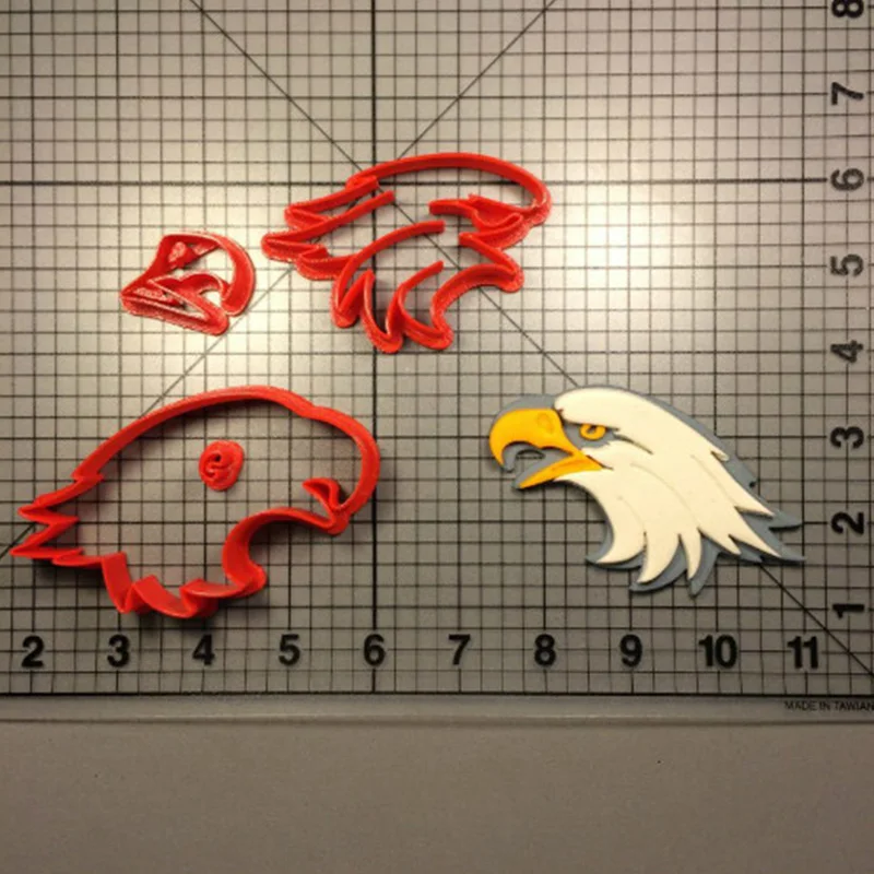 Flying Eagle Head Cookie Cutter Set Cake Decorating Tools Custom Made 3D Printed Eagle Shape