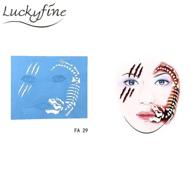 7pcs set face paint stencil reusable eye template different diy