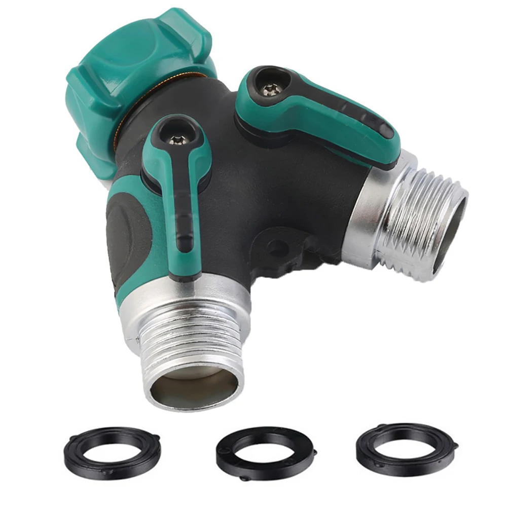 

TRILITE 2 Way Hose Splitter with Comfortable Rubberized Grip 1-Inch Garden Hose Pipe Connectors