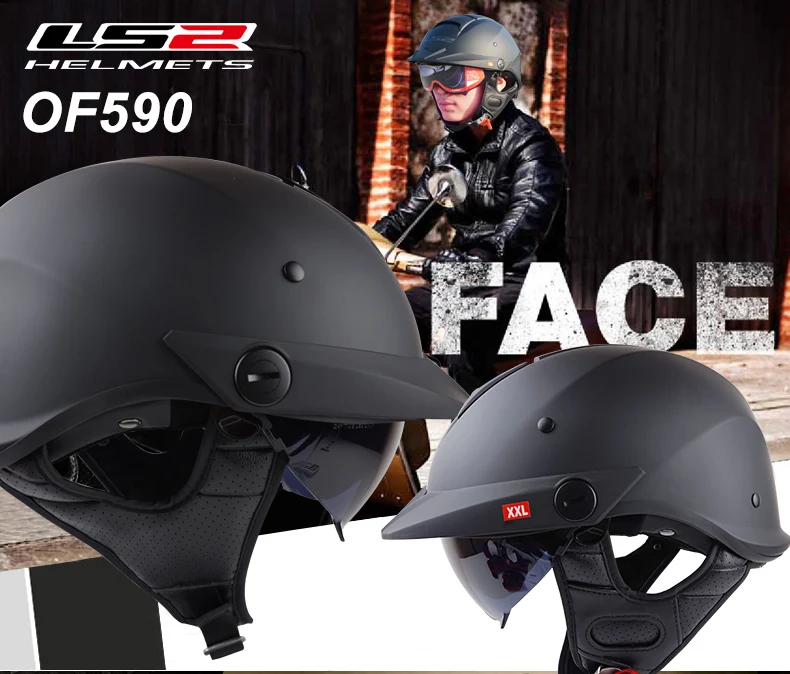 LS2 OF590 с открытым лицом мото rcycle шлем для Davidson moto шлемы LS2 заводской офис винтажный Ретро шлем