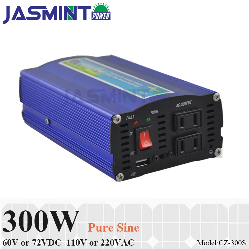 

60V/72VDC 110V/220VAC 300W Off Grid inverter, surge power 600W pure sine wave inverter, working for home solar or wind power