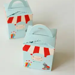 Circus односторонний ОКНА Cake Box мультфильм торт упаковочная коробка с днем рождения празднуют 9,4*9,2*11 см