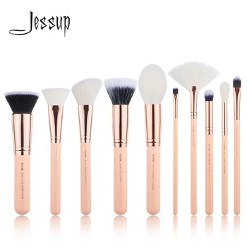 

Jessup brush 10PCS Makeup brushes set Beauty kits Professional Make up brush POWDER FOUNDATION CONCERLER ANGLED BLUSH