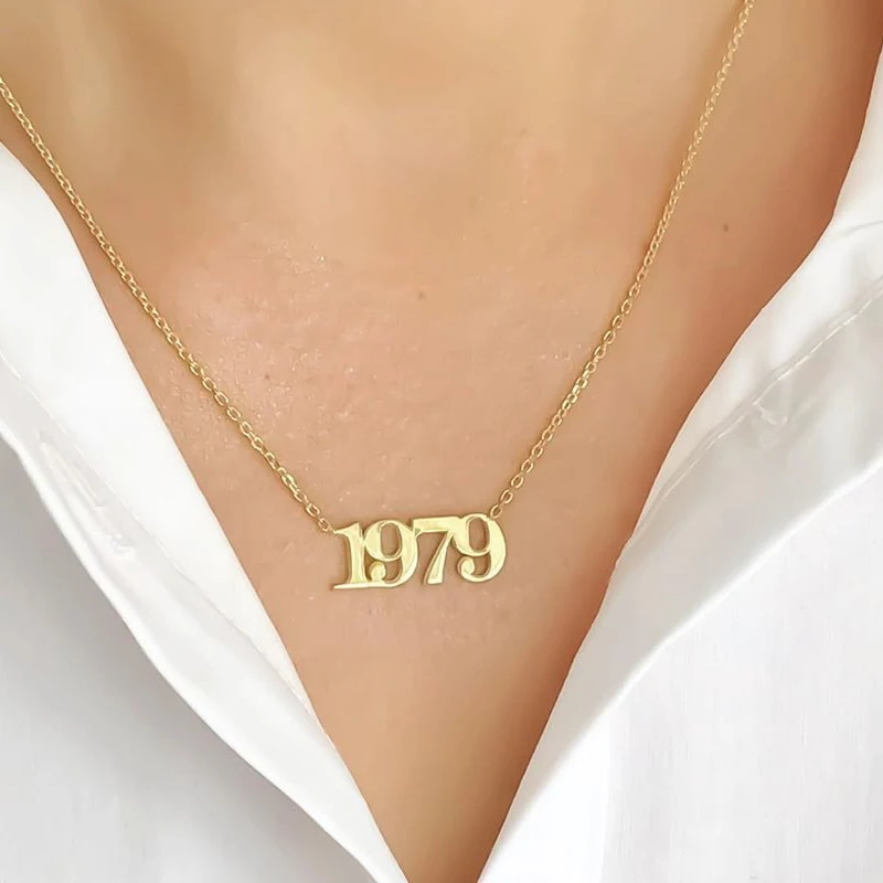 custom year number necklace personalized jewelry