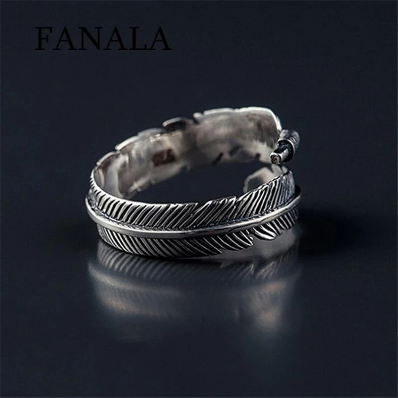 FANALA Unisex Rings Fashion Casual Carved Leaves Shape Open Female Ring Jewelry Charm Wedding Ring Silver rings for women anillo