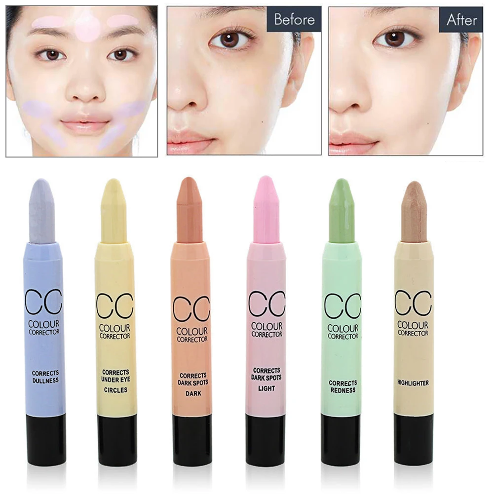 Makeup 6 Colors Concealer Stick Color Correction Highlighter for