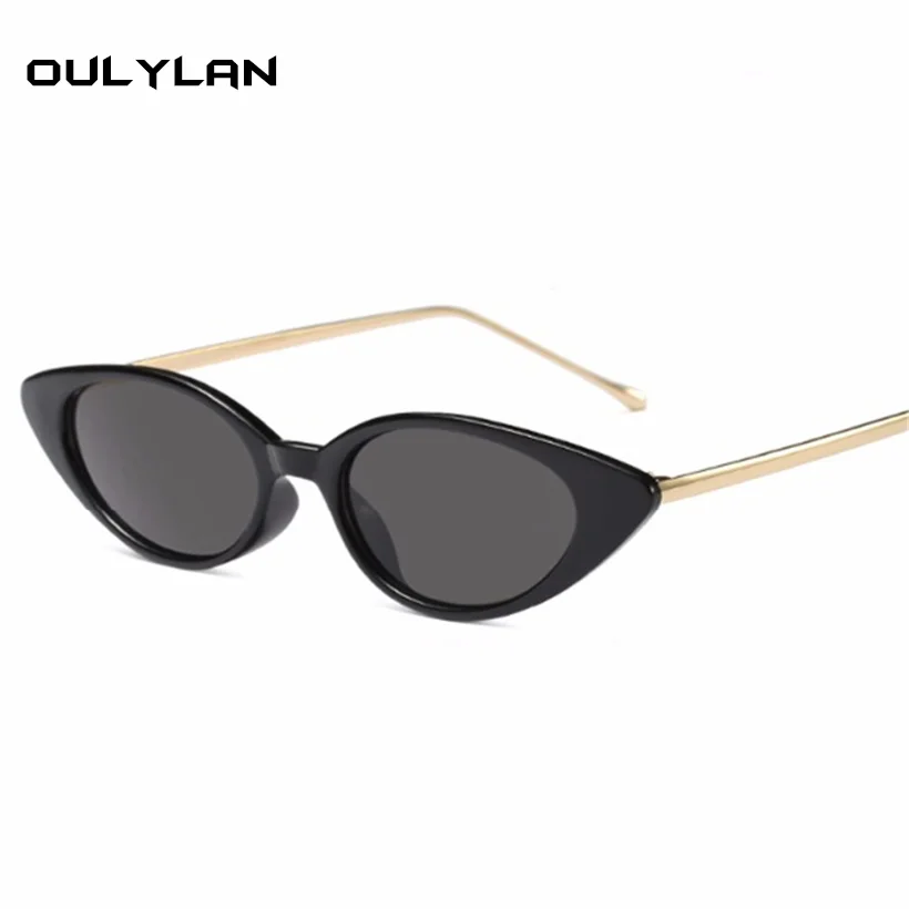 Oulylan Для женщин Малый "кошачий глаз" Классический Люкс Брендовая Дизайнерская обувь Овальный металлический каркас солнцезащитные очки для