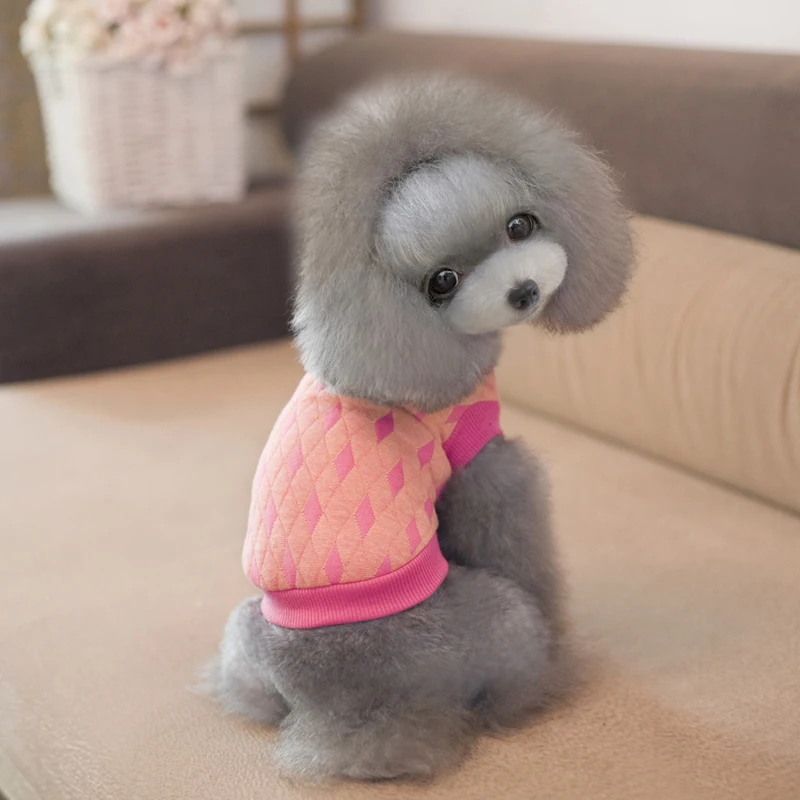 CHEEPET Autumn/Winter Solid Diamond Pattern Simple Dog pet Hoodies Leisure Sleeveless Cotton Kint Vest Clothes | Дом и сад