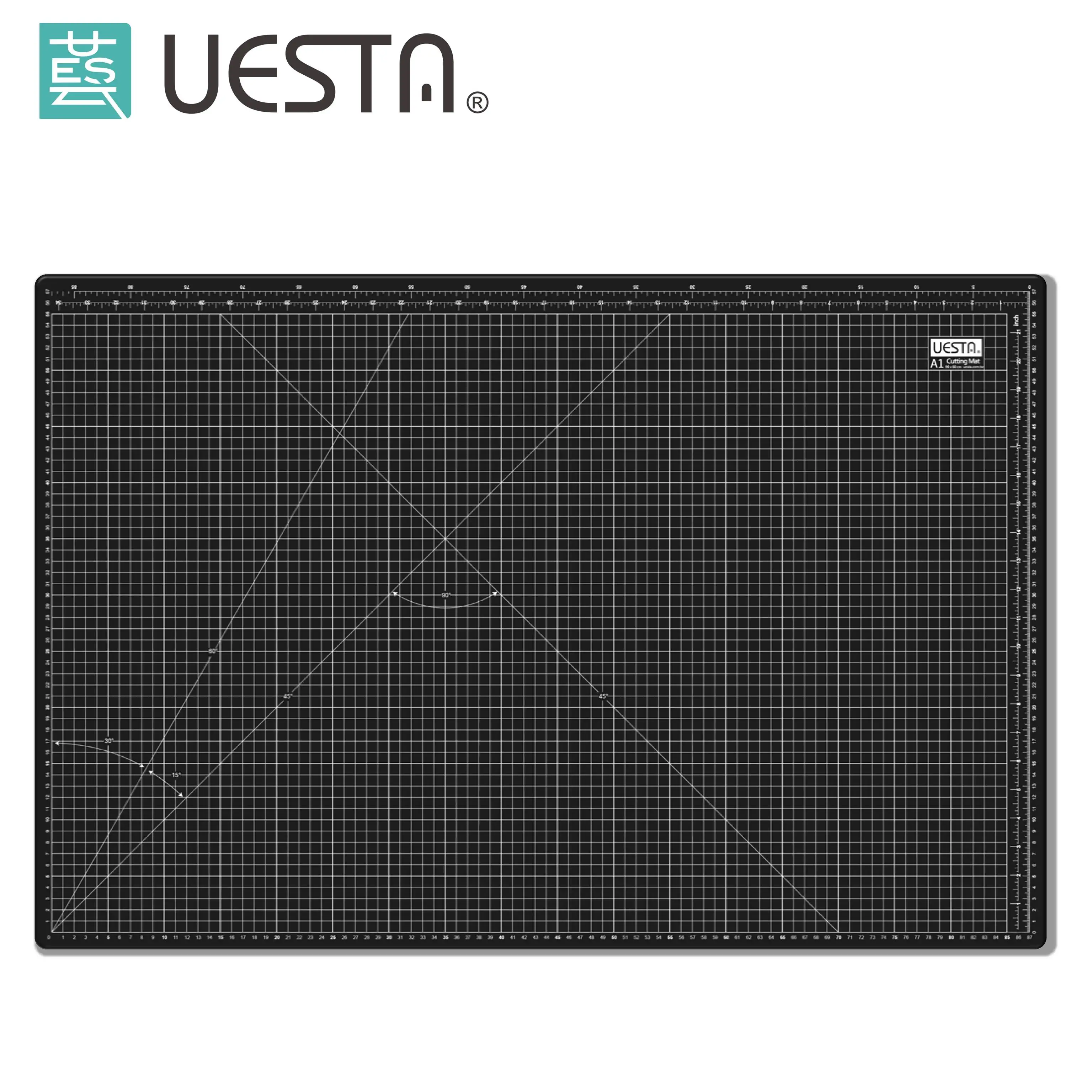Black 3.0mm Rectangle Self Healing 5 Layers PVC Cutting Mat A1 90x60 cm