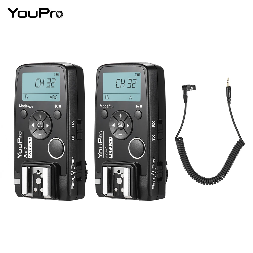 YouPro Pro 7 Wireless Shutter Timer Remote + Flash Trigger w/ DC0 2.5mm