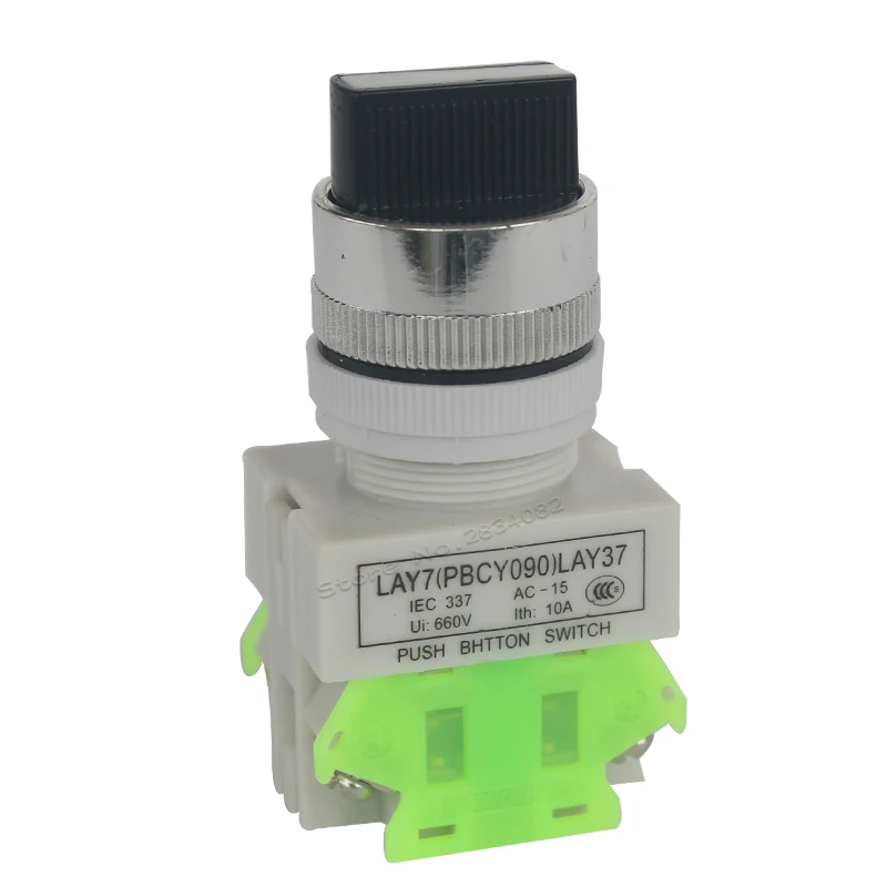 22mm maintained selector push button switch 3 position 2NO self lock