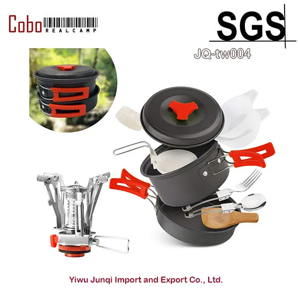 

Camping Cookware Mess Kit & Small Backpacking Cooking Equipment Cook set Folding Pot and Pans Hiking Outdoors Bug Out Bag