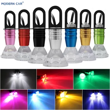 

MODERN CAR Motorcycle 2x Flash Strobe White Rearview Mirror Light 12V Eagle Eye LED Horns Motorbike Lighting With Mount Bracket