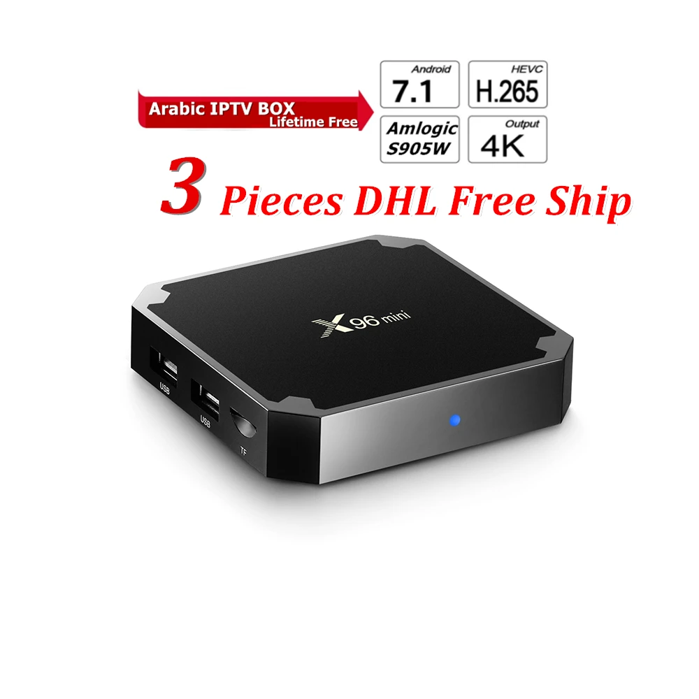 

3pcs X96Mini Android 7.1 Arabic IPTV Media Player Arabic IPTV Box Sweden IPTV No Monthly Fee