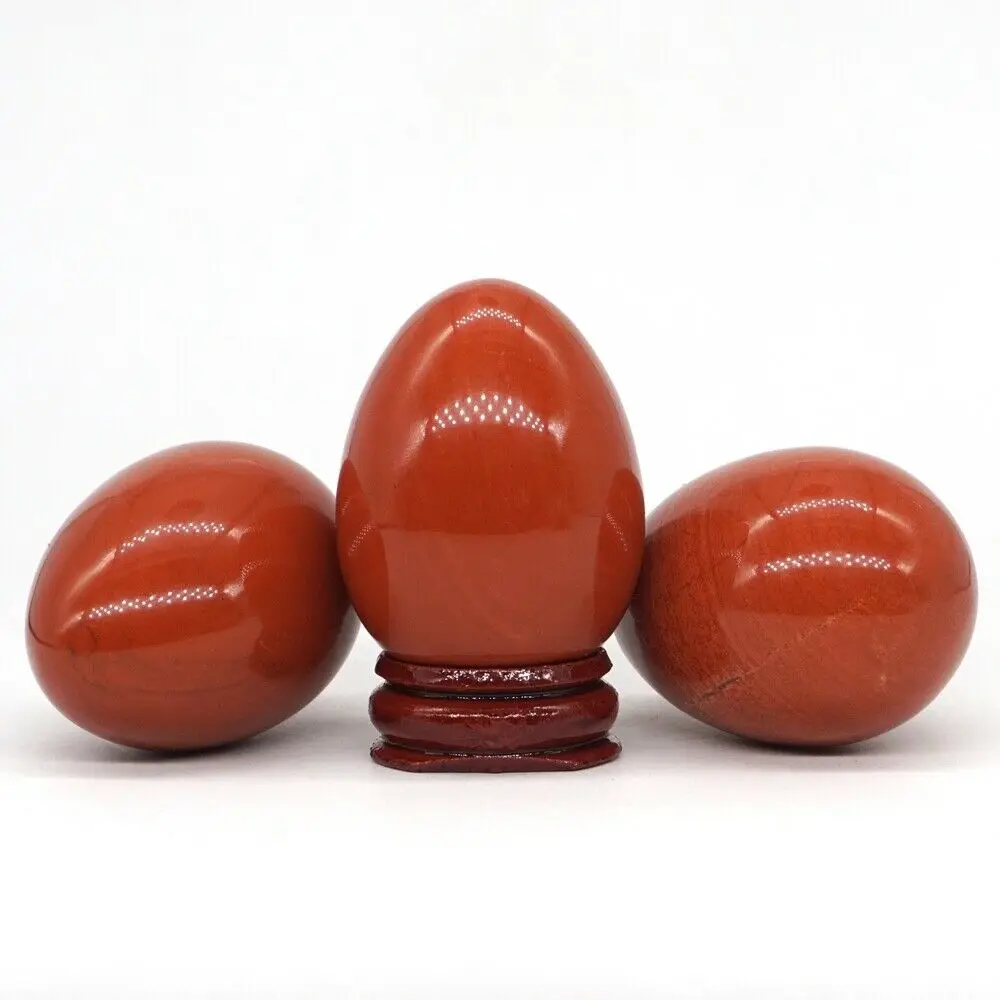 

35x49MM Natural Gemstone Red Jasper Crystal Reiki Healing Stone Egg Craft Home Decor(1pcs)