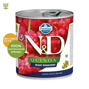 

N&D Dog Quinoa Wet Food Weight Management консервы для собак для контроля веса, Ягненок, 285 гр.