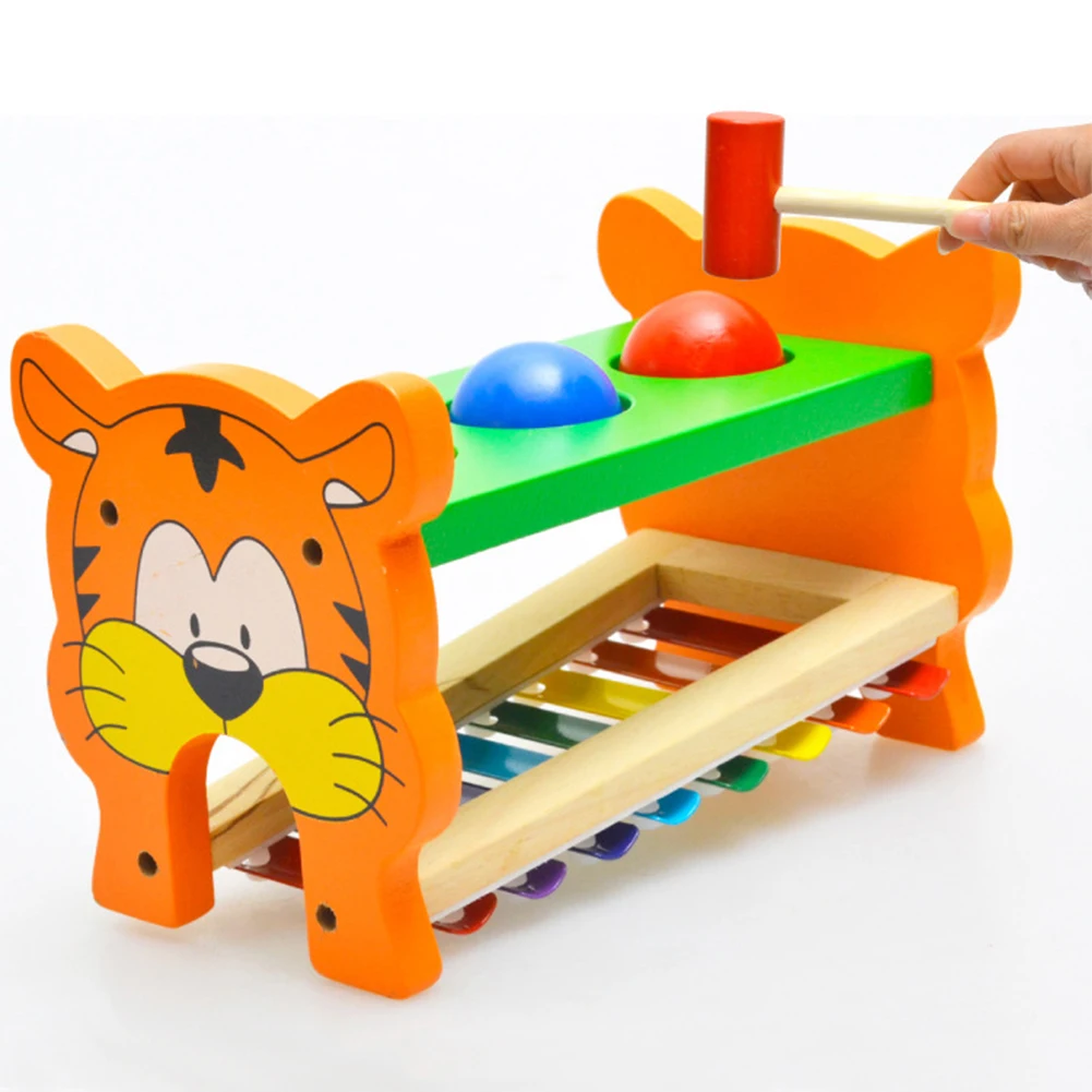 2in1 Kid Wooden Pound and Tap Bench Educational Development Music Toy