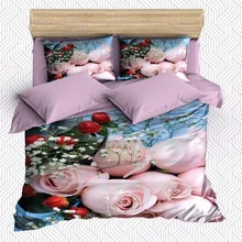 Else 6 шт. синий пол Розовые розы красные цветы цветочный 3D принт хлопок сатин двойное одеяло покрывало Постельный набор наволочка для подушки Кровать Лист