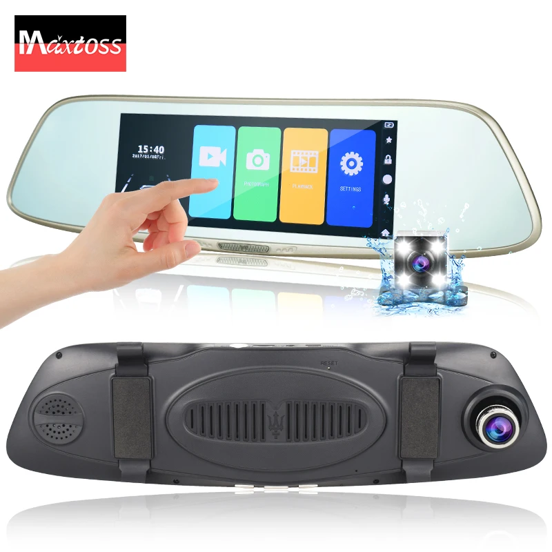 

7" Touch Screen Dual Lens Car DVR Rearview Mirror Auto DVRs FHD1080p Dash Camera Night Vision Parking Recorder Registrator Cam