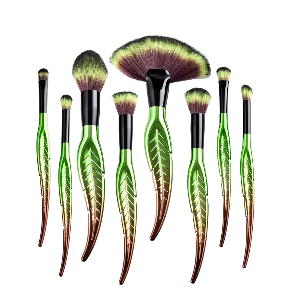 

4/8/10 Pcs Leave Shape Eyeshadow Powder Cosmetic Base Beauty Makeup Brushes Set