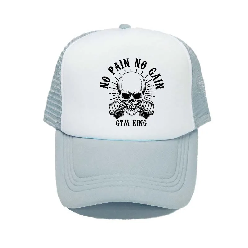 Бейсбольная кепка с принтом «No Pain No Gain» прохладная летняя Бодибилдинг Фитнес лозунг грузовые шапки тренажерный зал тренировки сетчатая шапка и кепка YY310 - Цвет: YY31014