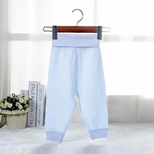 Осенне-зимние штаны с высокой талией для маленьких мальчиков и девочек мягкая верхняя одежда из органического хлопка для детей от 0 до 18 месяцев, детские штаны по уходу за животом