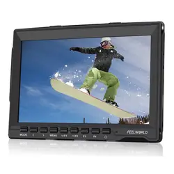 Feelworld FW759 7 "ips ультра-тонкий дизайн 1280x800 HDMI HD On-camera полевой монитор с Peaking Focus