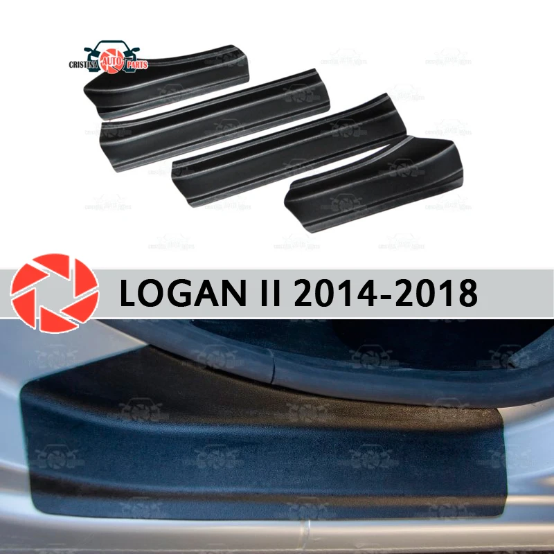 Пороги двери для Renault Logan 2014-2018, пластиковая ABS ступенчатая пластина, внутренняя отделка, аксессуары, защита, Потертость, украшение для стайли... Пороги двери для Renault Logan 2014-2018, пластиковая ABS ступенчатая пластина, внутренняя отделка, аксессуары, защита, Потертость, украшение для стайли...